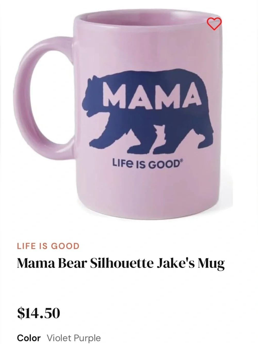 Life Is Good Mama Bear Baseball Hat & Life is Good Mama Bear Mug set